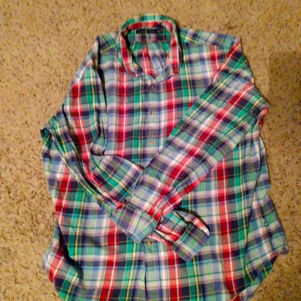 Green & Red Checkered Ralph Lauren Button Down